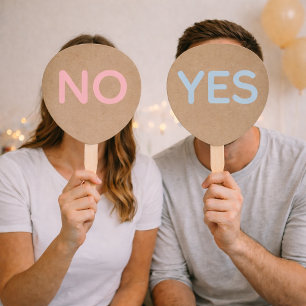 Yes or No Wedding Game Paddles  Hand Fan