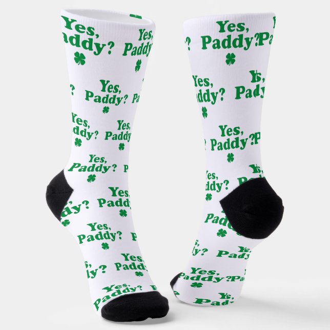 Yes Paddy Funny St. Paddy's Day Socks (Angled)