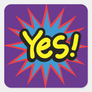 Yes Pop Art Square Sticker
