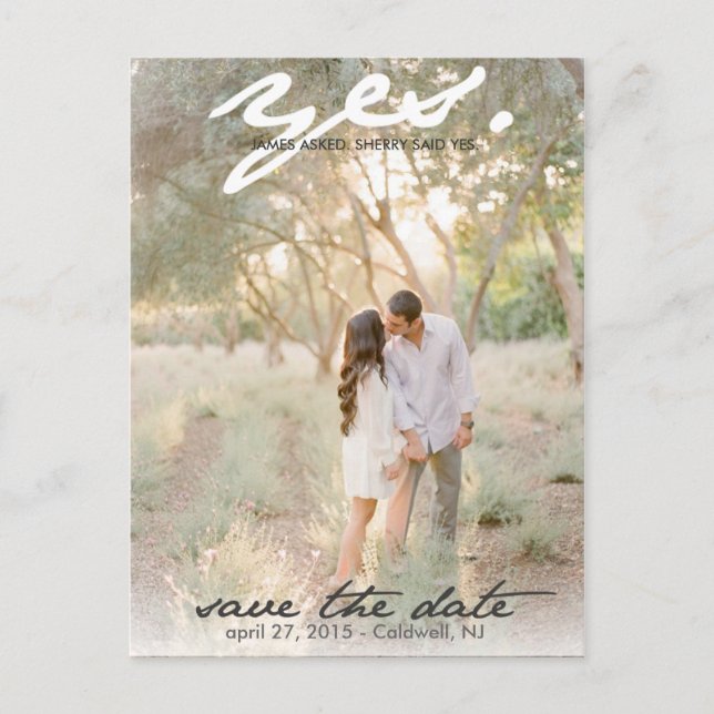 Yes. Save The Date Postcard (Front)