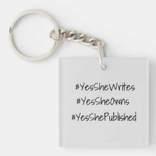 Yes She Can Hashtag  Key Ring