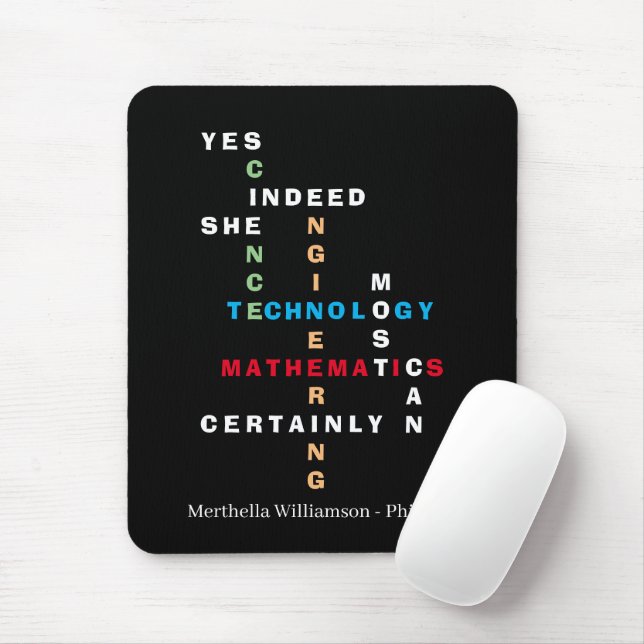 YES SHE CAN Motivational STEM Mouse Pad (With Mouse)
