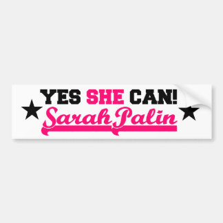 Yes She Can - Sporty Bumper Sticker