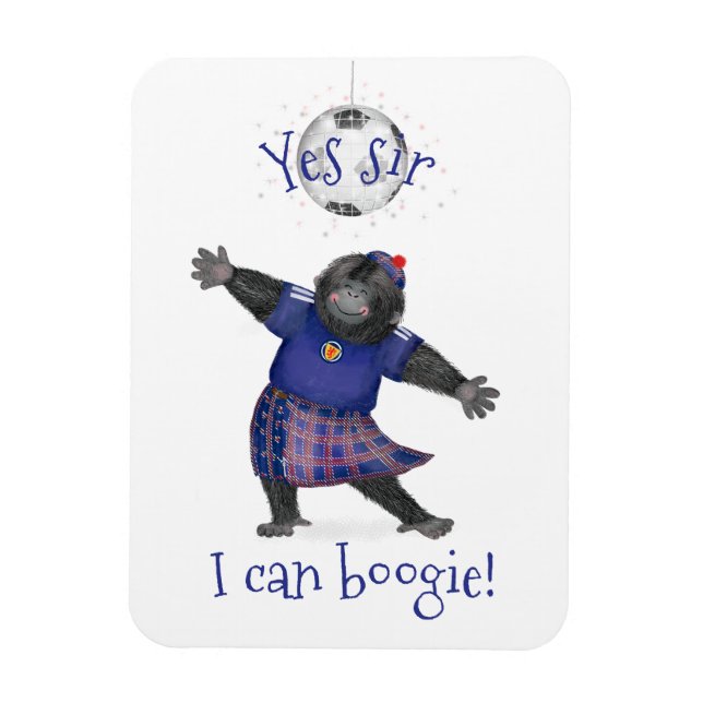 Yes sir, I can boogie gorilla football magnet (Vertical)
