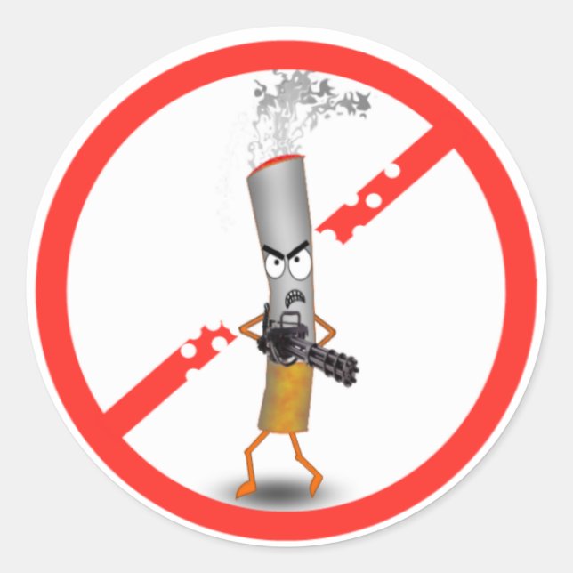 Yes smoking classic round sticker (Front)