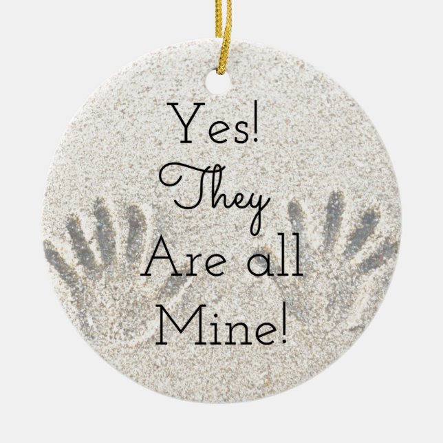 Yes, They are ALL mine! Large Family Ceramic Ornament (Front)