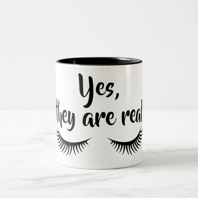 Yes, they are Real Eyelashes Lash Boss Coffee Cup (Center)
