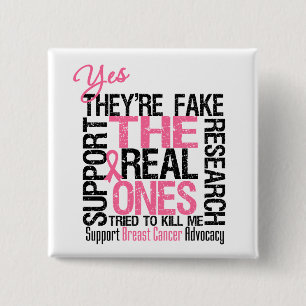 Yes They're Fake The Real Ones Tried To Kill Me 15 Cm Square Badge