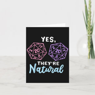 Yes Theyre Natural 20 D20 Dice Funny Rpg Gamer Card