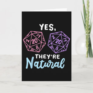 Yes They're Natural 20 D20 Dice Funny Rpg Gamer Card