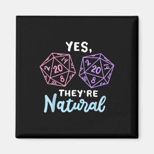Yes They're Natural 20 D20 Dice Funny Rpg Gamer Magnet