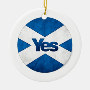 Yes to Independent Scotland 'Saor Alba Go Bragh' Ceramic Tree Decoration