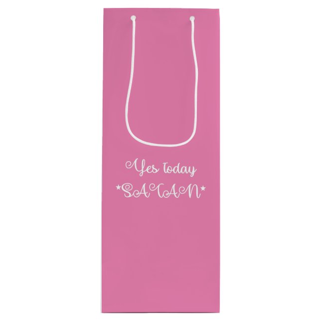 Yes Today Satan Funny Satanic Wine Gift Bag (Front)