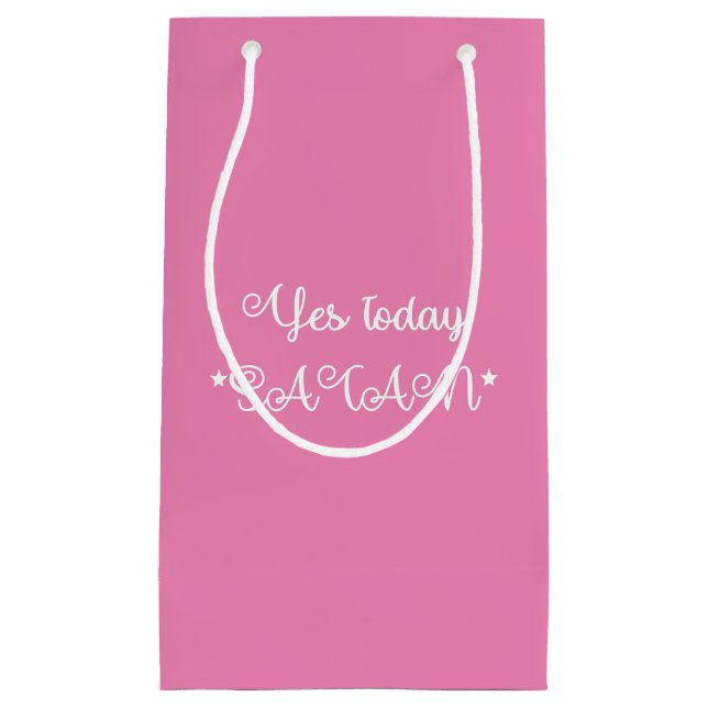 Yes Today Satan Funny Small Gift Bag (Front)