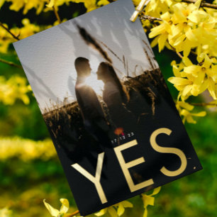 YES   Ultra Modern Gold Photo Save Our Date
