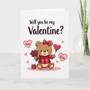 Yes Valentine Bear Love Card