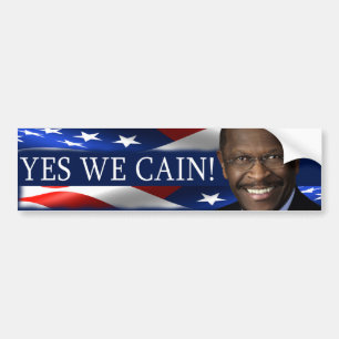 Yes We Cain! Herman Cain Bumper Sticker