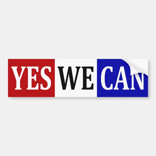 Yes We Can Bumper Sticker (Front)