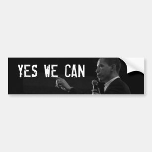 YES WE CAN Bumper Sticker with Obama Photo
