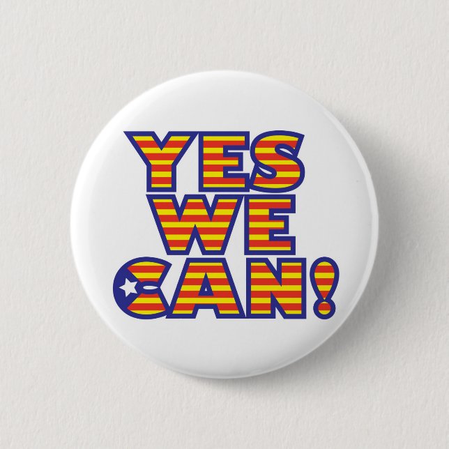 yes-we-can-def 6 cm round badge (Front)