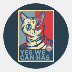 Yes We Can Has Classic Round Sticker