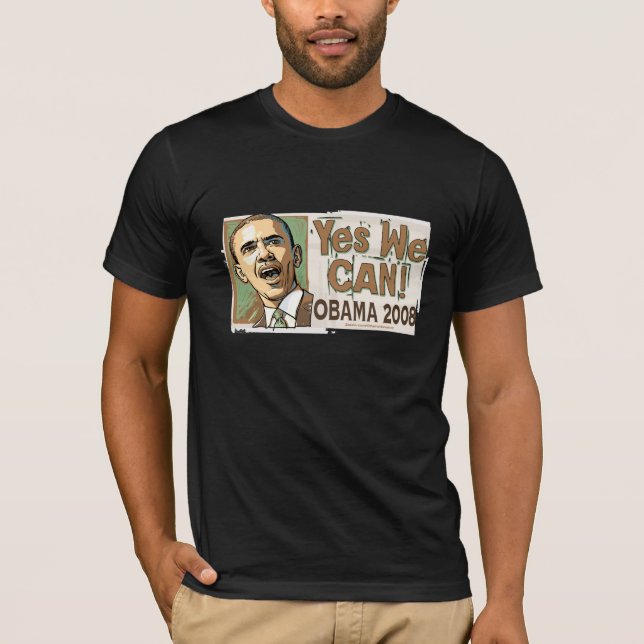 Yes We Can! Obama 2008 Dark Shirt  (Front)