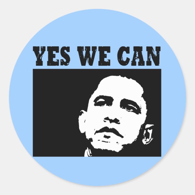 Yes we can Obama 2008 Sticer Classic Round Sticker (Front)
