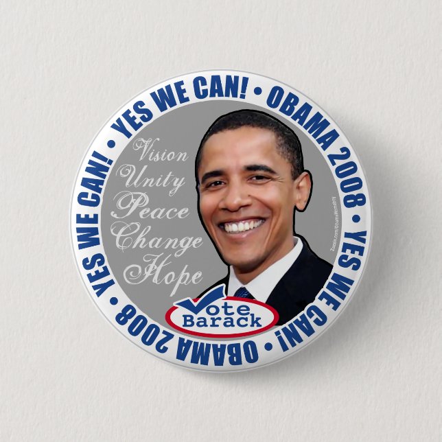 Yes We Can! Obama Button  (Front)