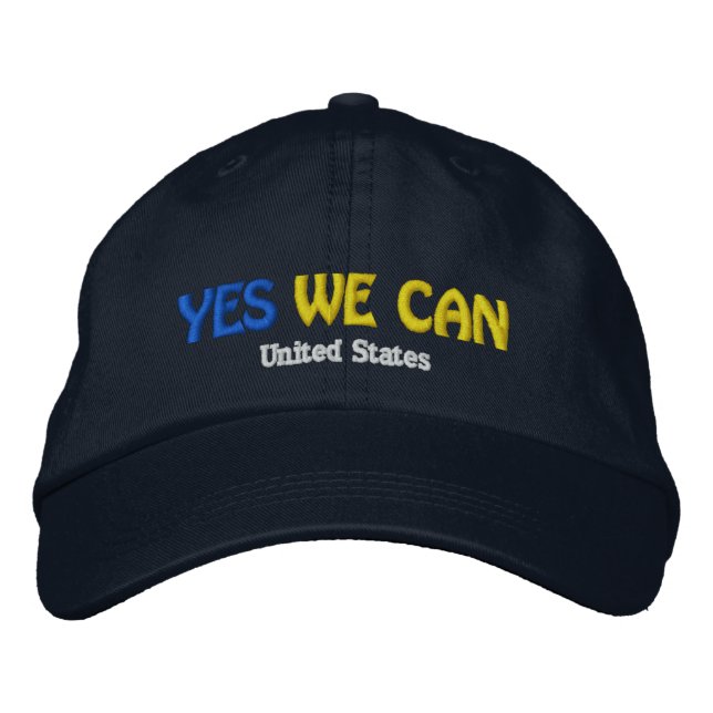"YES WE CAN" United States Dark Embroidery Cap (Front)