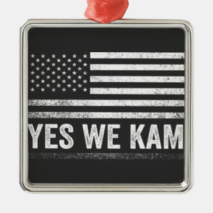 Yes We Kam 2024 American Flag  Metal Ornament