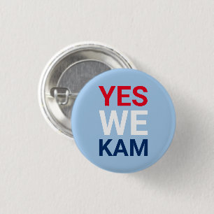 Yes We Kam funny red white blue typography 3 Cm Round Badge