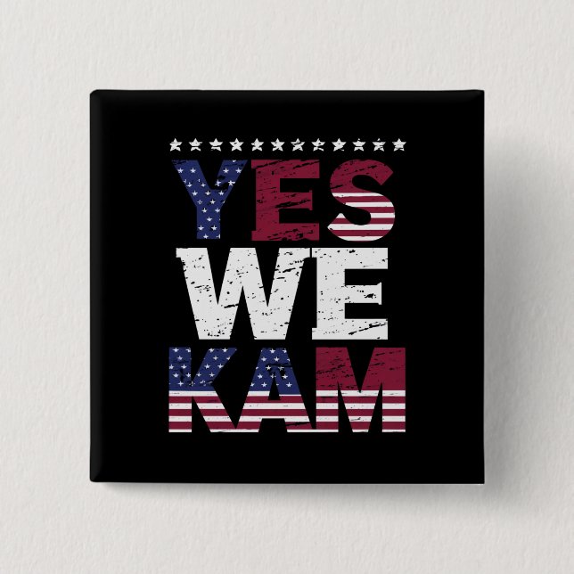 Yes We Kam Saying Quote 15 Cm Square Badge (Front)
