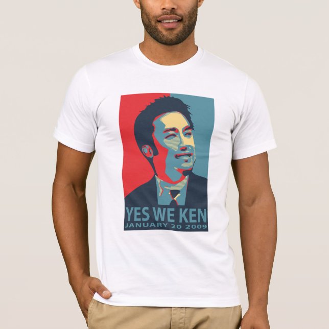 Yes We Ken (Obama) - White T-shirt - Customised (Front)