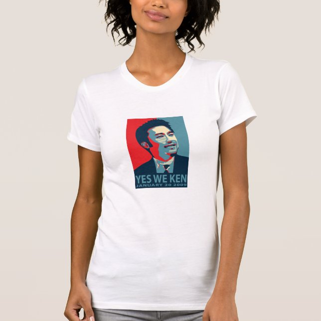 Yes We Ken (Obama) Woman's Distres... - Customised T-Shirt (Front)