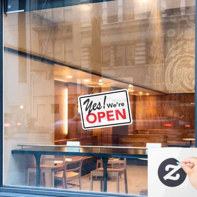 Yes We're Open Business Shop Café (Cafe Window)