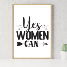 Yes, Women can, Printable Wall Art quote for teens