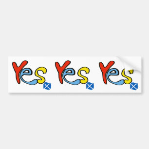 Yes Yes Yes Scottish Independence Flag Sticker