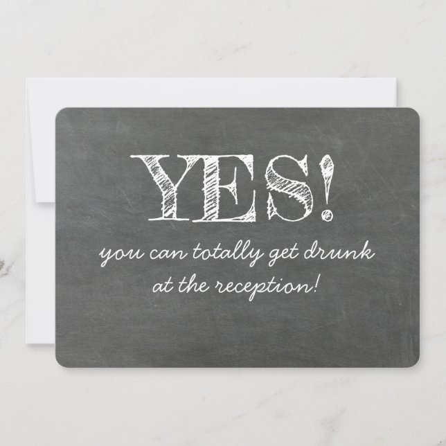 Yes You Can Get Drunk Funny BRIDESMAID CARD (Front)