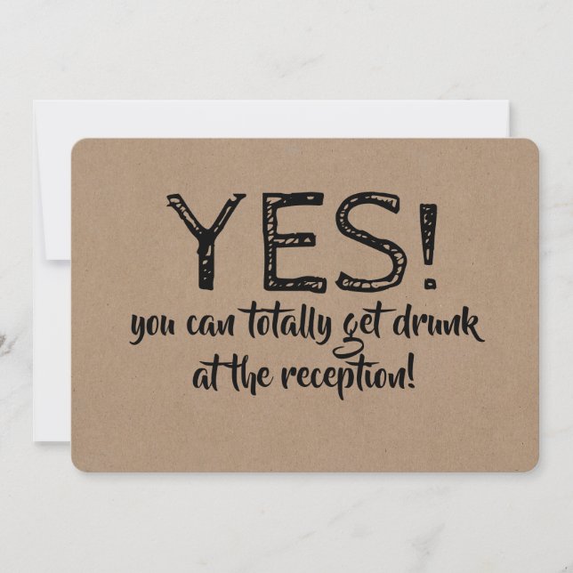 Yes You Can Get Drunk Funny BRIDESMAID CARD (Front)