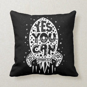 Yes You Can Rocketship Cushion