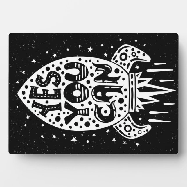 Yes You Can Rocketship Plaque (Front)