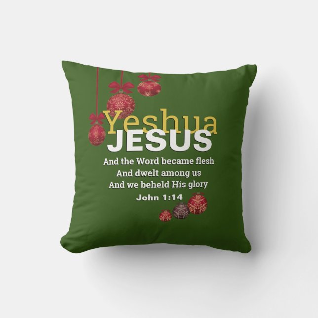 YESHUA JESUS Christian Christmas Cushion (Front)