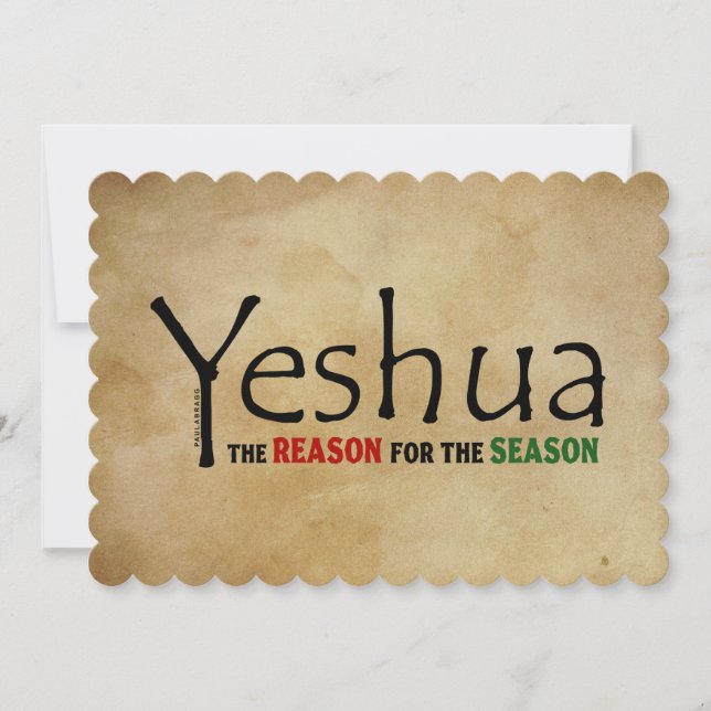 Yeshua (Jesus) Christmas Reason for the Season Holiday Card (Front)