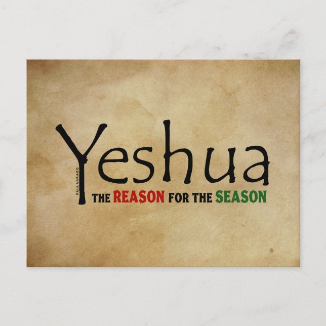 Yeshua (Jesus) Christmas Reason for the Season Holiday Postcard (Front)
