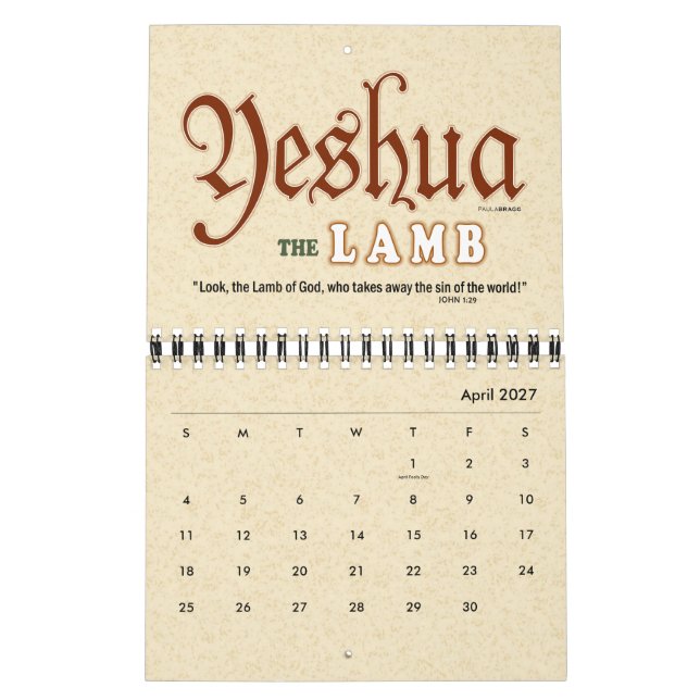 YESHUA Jesus Hebrew Jewish Name Christian Messiah Calendar (Apr 2027)