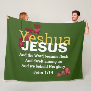 YESHUA JESUS WORD BECAME FLESH Christmas Christian Fleece Blanket