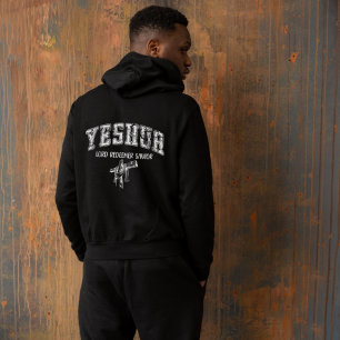 Yeshua Lord Redeemer Saviour Retro Typography Hoodie