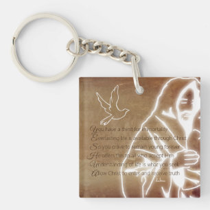 YESHUA Messiah Jesus Christ Christian Poem Key Ring