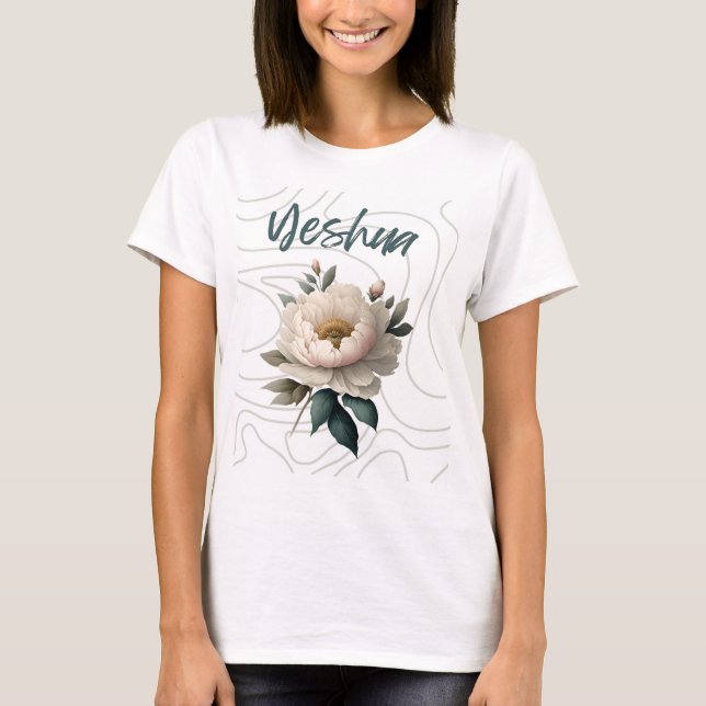 Yeshua with flower unique background T-Shirt (Front)