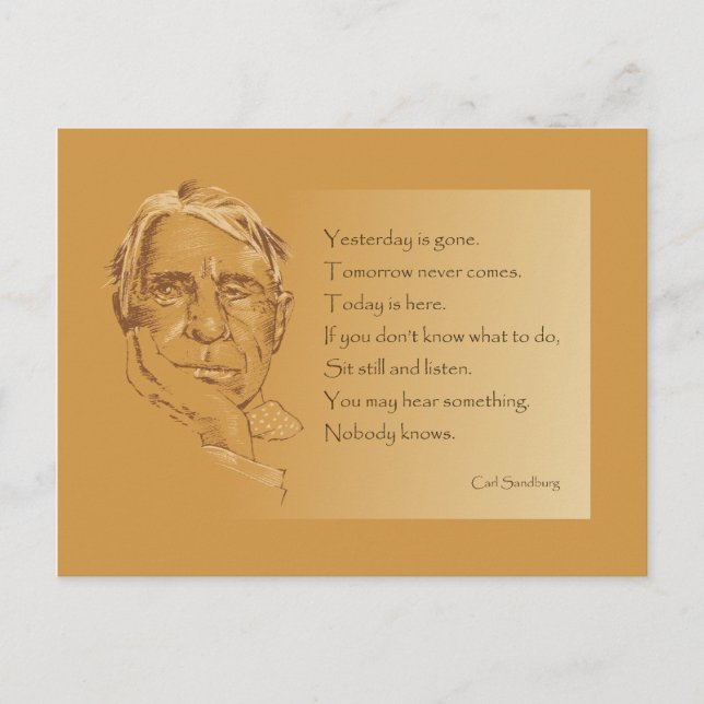 Yesterday is Gone- Carl Sandburg Postcard (Front)